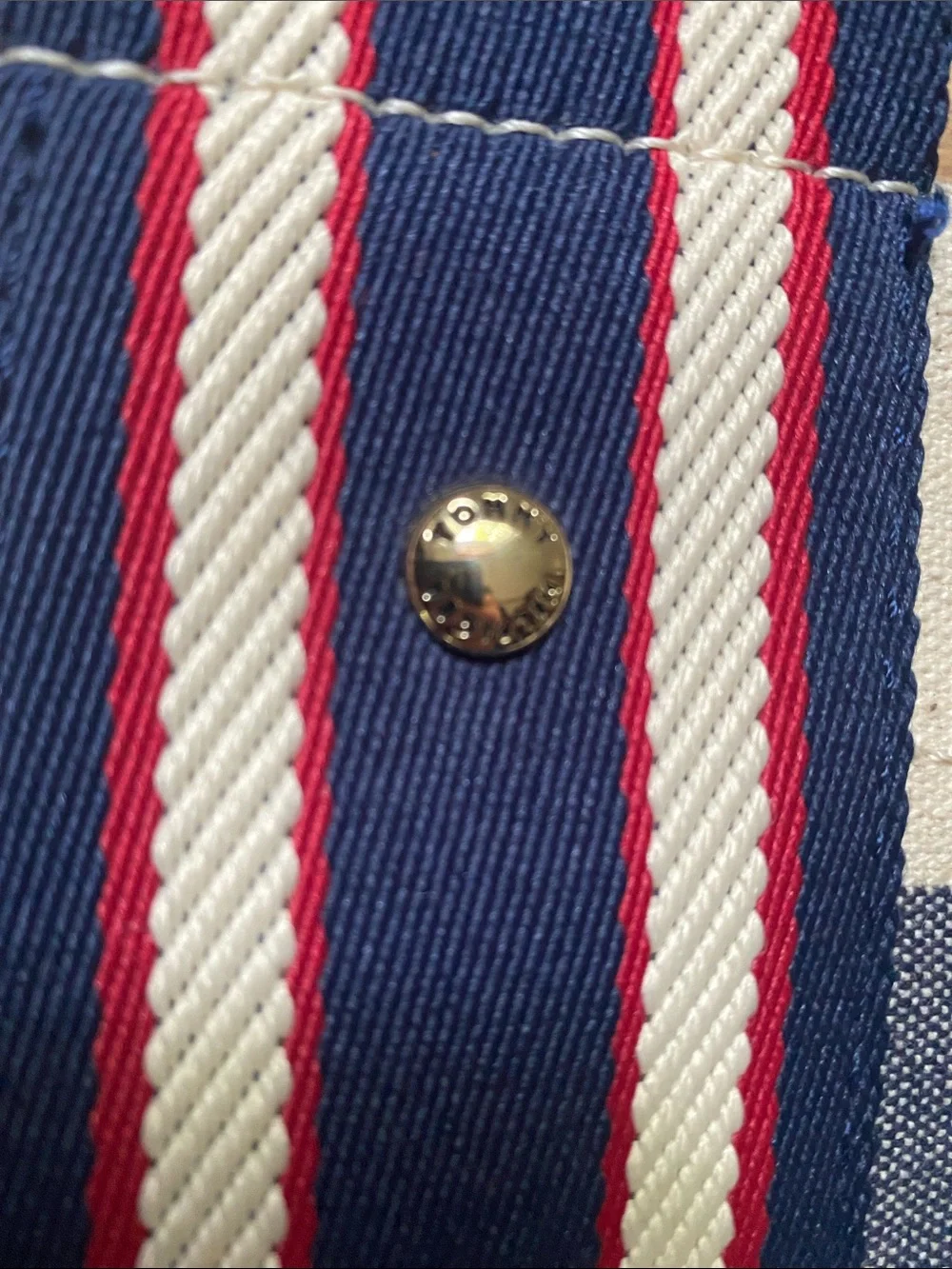 Tommy Hilfiger canvas tote bag weekender shopper stripe travel beach rugby large